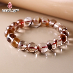 Vòng tay thạch anh ưu linh đa sắc hạt trơn