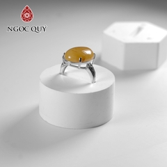 Nhẫn bạc đính hạt đá thiên nhiên mẫu E0007