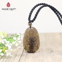 Mặt dây chuyền phật bản mệnh đá thạch anh khói