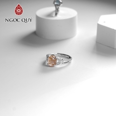 Nhẫn bạc đính hạt đá thiên nhiên mẫu E0008