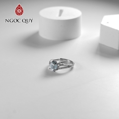 Nhẫn bạc đính hạt đá thiên nhiên mẫu E0008
