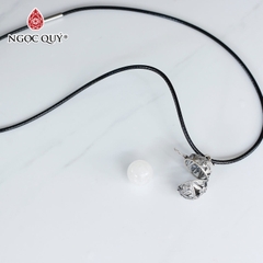 Mặt dây chuyền bạc lồng hạt đá 12mm