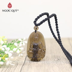 Mặt dây chuyền phật bản mệnh đá thạch anh khói