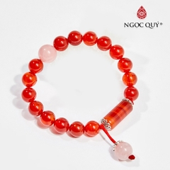 Vòng tay đá Mã não tự nhiên phối charm - Mẫu VC0101 - Ngọc Quý