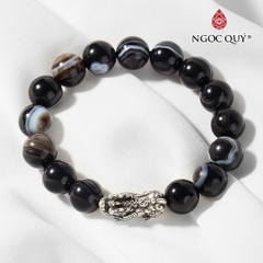 Vòng tay đá Mã não tự nhiên phối charm - Mẫu VC0107 - Ngọc Quý