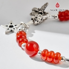 Vòng tay đá Mã não tự nhiên phối charm - Mẫu VC0130 - Ngọc Quý