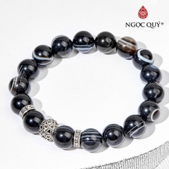 Vòng tay đá Mã não tự nhiên phối charm - Mẫu VC0137 - Ngọc Quý