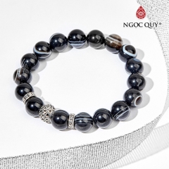 Vòng tay đá Mã não tự nhiên phối charm - Mẫu VC0137 - Ngọc Quý