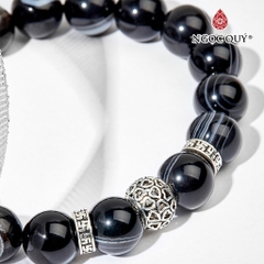 Vòng tay đá Mã não tự nhiên phối charm - Mẫu VC0137 - Ngọc Quý