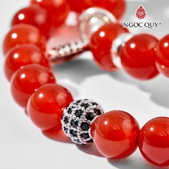 Vòng tay đá Mã não tự nhiên phối charm - Mẫu VC0139 - Ngọc Quý