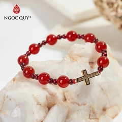 Vòng tay đá Mã não tự nhiên phối charm - Mẫu VC0150 - Ngọc Quý