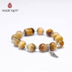 Vòng tay đá Thạch anh mắt hổ tự nhiên phối charm - Mẫu VC0171 - Ngọc Quý