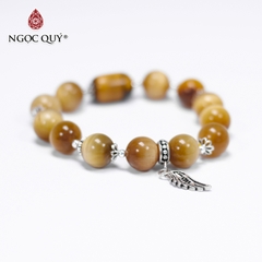 Vòng tay đá Thạch anh mắt hổ tự nhiên phối charm - Mẫu VC0171 - Ngọc Quý