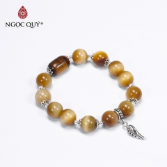 Vòng tay đá Thạch anh mắt hổ tự nhiên phối charm - Mẫu VC0171 - Ngọc Quý