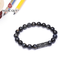 Vòng tay đá Thạch anh mắt hổ tự nhiên phối charm - Mẫu VC0172 - Ngọc Quý