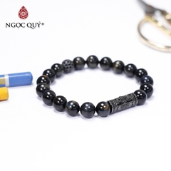 Vòng tay đá Thạch anh mắt hổ tự nhiên phối charm - Mẫu VC0172 - Ngọc Quý