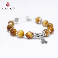 Vòng tay đá Thạch anh mắt hổ tự nhiên phối charm - Mẫu VC0173 - Ngọc Quý