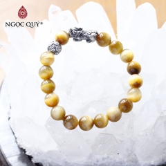 Vòng tay đá Thạch anh mắt hổ tự nhiên phối charm - Mẫu VC0174 - Ngọc Quý