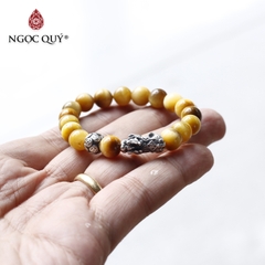 Vòng tay đá Thạch anh mắt hổ tự nhiên phối charm - Mẫu VC0174 - Ngọc Quý