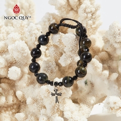 Vòng tay đá Thạch anh mắt hổ tự nhiên phối charm - Mẫu VC0179 - Ngọc Quý