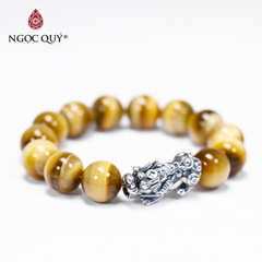 Vòng tay đá Thạch anh mắt hổ tự nhiên phối charm - Mẫu VC0181 - Ngọc Quý