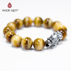 Vòng tay đá Thạch anh mắt hổ tự nhiên phối charm - Mẫu VC0181 - Ngọc Quý