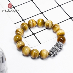 Vòng tay đá Thạch anh mắt hổ tự nhiên phối charm - Mẫu VC0181 - Ngọc Quý