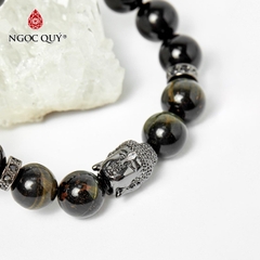 Vòng tay đá Thạch anh mắt hổ tự nhiên phối charm - Mẫu VC0182 - Ngọc Quý