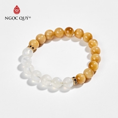 Vòng tay đá Thạch anh mắt hổ tự nhiên phối charm - Mẫu VC0194 - Ngọc Quý