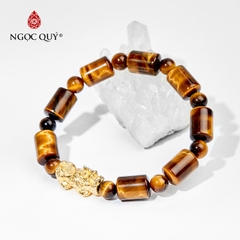Vòng tay đá Thạch anh mắt hổ tự nhiên phối charm - Mẫu VC0210 - Ngọc Quý