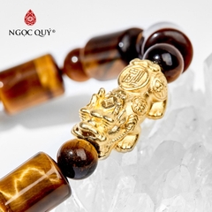 Vòng tay đá Thạch anh mắt hổ tự nhiên phối charm - Mẫu VC0210 - Ngọc Quý