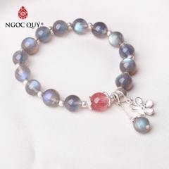 Vòng tay đá Xà cừ tự nhiên phối charm - Mẫu VC0214 - Ngọc Quý
