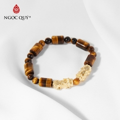 Vòng tay đá Thạch anh mắt hổ tự nhiên phối charm - Mẫu VC0216 - Ngọc Quý
