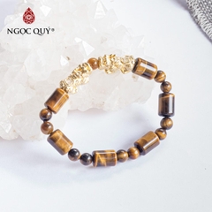 Vòng tay đá Thạch anh mắt hổ tự nhiên phối charm - Mẫu VC0216 - Ngọc Quý