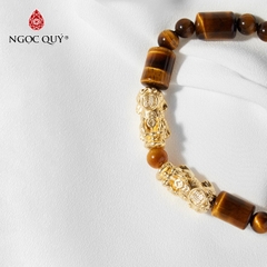 Vòng tay đá Thạch anh mắt hổ tự nhiên phối charm - Mẫu VC0216 - Ngọc Quý