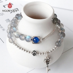 Vòng tay đá Xà cừ tự nhiên phối charm - Mẫu VC0218 - Ngọc Quý