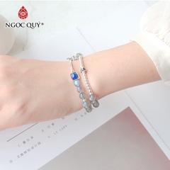 Vòng tay đá Xà cừ tự nhiên phối charm - Mẫu VC0218 - Ngọc Quý
