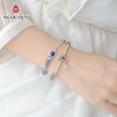 Vòng tay đá Xà cừ tự nhiên phối charm - Mẫu VC0218 - Ngọc Quý