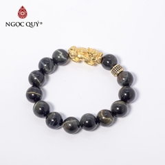 Vòng tay đá Thạch anh mắt hổ tự nhiên phối charm - Mẫu VC0239 - Ngọc Quý