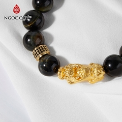 Vòng tay đá Thạch anh mắt hổ tự nhiên phối charm - Mẫu VC0239 - Ngọc Quý