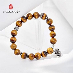 Vòng tay đá Thạch anh mắt hổ tự nhiên phối charm - Mẫu VC0243 - Ngọc Quý