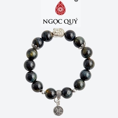 Vòng tay đá Thạch anh mắt hổ tự nhiên phối charm - Mẫu VC0245 - Ngọc Quý