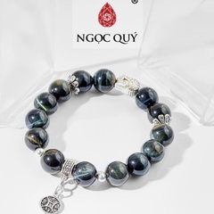 Vòng tay đá Thạch anh mắt hổ tự nhiên phối charm - Mẫu VC0245 - Ngọc Quý