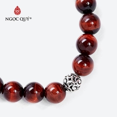 Vòng tay đá Thạch anh mắt hổ tự nhiên phối charm - Mẫu VC0246 - Ngọc Quý