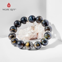 Vòng tay đá Thạch anh mắt hổ tự nhiên phối charm - Mẫu VC0253 - Ngọc Quý