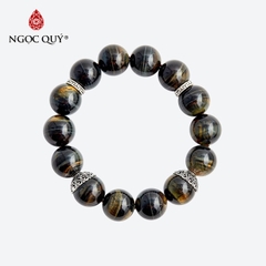 Vòng tay đá Thạch anh mắt hổ tự nhiên phối charm - Mẫu VC0253 - Ngọc Quý