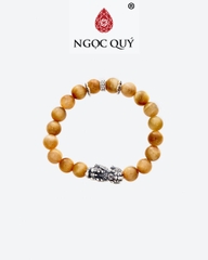 Vòng tay đá Thạch anh mắt hổ tự nhiên phối charm - Mẫu VC0254 - Ngọc Quý