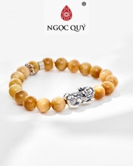 Vòng tay đá Thạch anh mắt hổ tự nhiên phối charm - Mẫu VC0254 - Ngọc Quý