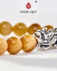 Vòng tay đá Thạch anh mắt hổ tự nhiên phối charm - Mẫu VC0254 - Ngọc Quý