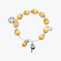 Vòng tay đá Thạch anh mắt hổ tự nhiên phối charm - Mẫu VC0258 - Ngọc Quý